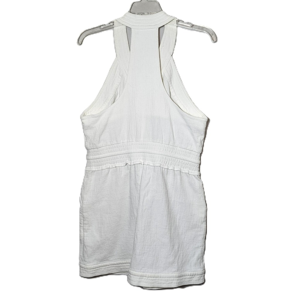 Rebecca Minkoff Dress L White Sleeveless Cotton Belted Mini Summer Style - Picture 4 of 9